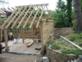 Fresh sawn European oak framework and featheredged boarding