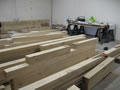 Fresh sawn European oak framework and featheredged boarding
